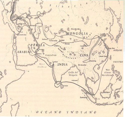 Великий Шелкоый путь. Карта Марко Поло